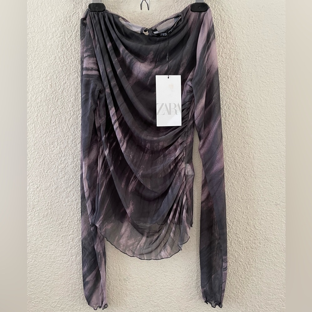 ZARA PRINTED RUCHED TULLE TOP & SKIRT 9250/081/235/009 - Picture 2 of 10